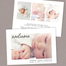 Simple Baby Photo Welcome Birth Announcement