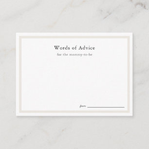 Simple Baby Shower Advice Cards
