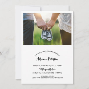 Simple Baby Shower Couple Photo Invitation
