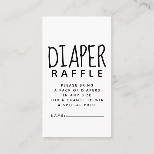 Simple Baby Shower Diaper Raffle Enclosure Card