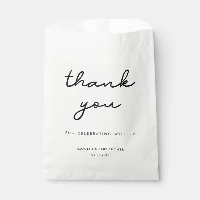 Simple Baby shower Favor Bag (Front)