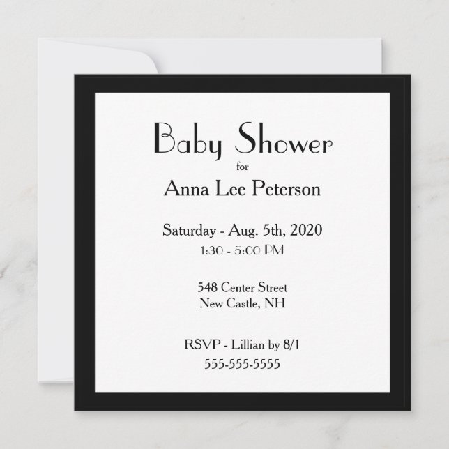 Simple Baby Shower Invitation (Front)