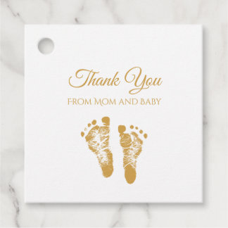 Simple Baby Shower Thank You Modern Gold Favor Tags