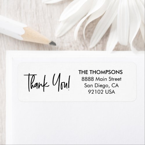 Simple Baby Shower Thank you Script Return address Label