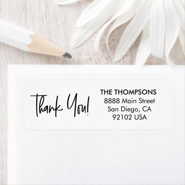 Simple Baby Shower Thank you Script Return address Label (Insitu)