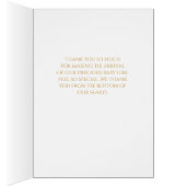 Simple Baby Thank You Elegant Gold Footprints (Inside (Right))