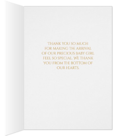 Simple Baby Thank You Elegant Gold Footprints (Inside (Right))