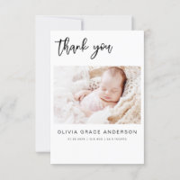 Simple Baby Thank You Photo Collage Modern Invitat Invitation