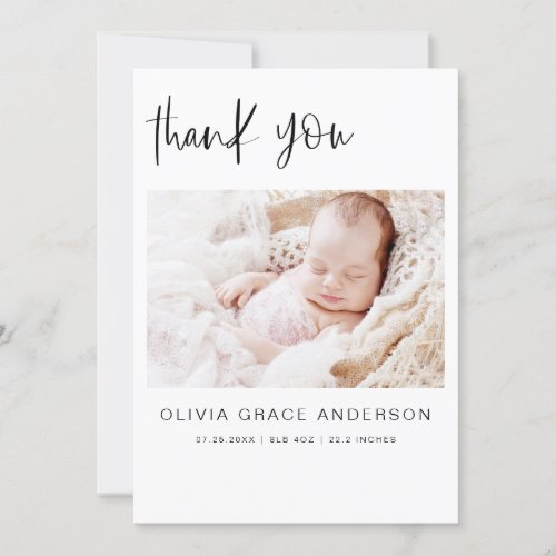 Simple Baby Thank You Photo Collage Modern Invitat Invitation