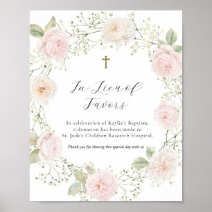 Simple Baby's Breath and Roses In Lieu of Favors Poster