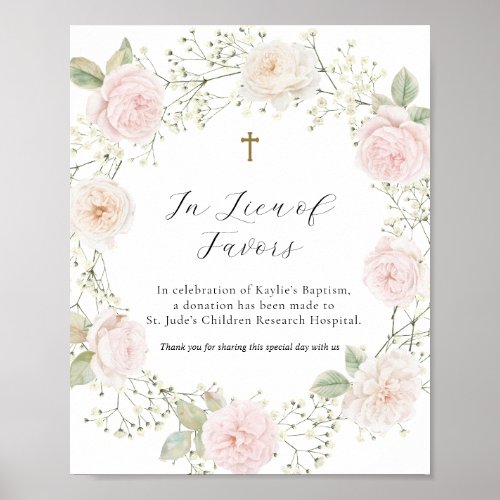 Simple Baby's Breath and Roses In Lieu of Favors Poster