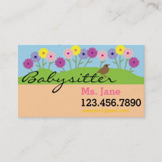 Simple BabySitter Nanny Business Card