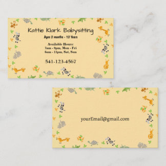 Simple Babysitting Business Cards