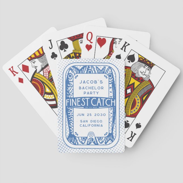 Simple Bachelor Party Fishing Guys Weekend Trip Poker Cards (Back)