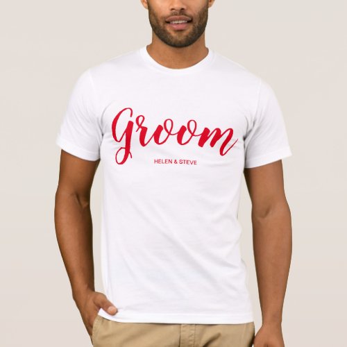 Simple Bachelor Party Personalised Groom T_Shirt