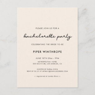 Simple Bachelorette Party invitation Postcard