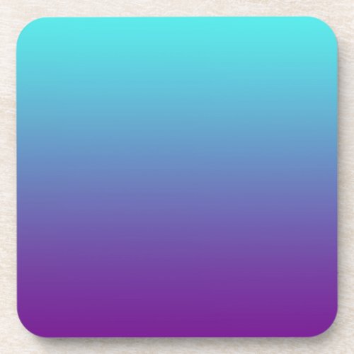 Simple Background Gradient Turquoise Blue Purple Beverage Coaster