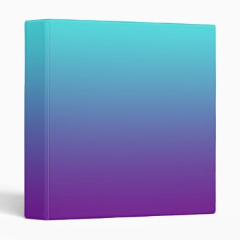 Simple Background Gradient Turquoise Blue Purple Binder by MHDesignStudio at Zazzle