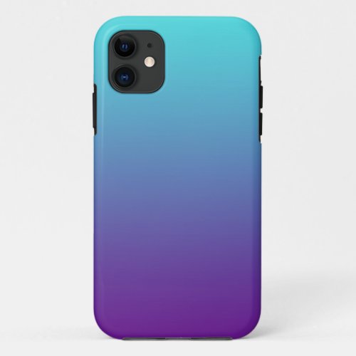 Simple Background Gradient Turquoise Blue Purple iPhone 11 Case