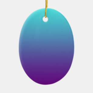 Simple Background Gradient Turquoise Blue Purple Ceramic Ornament