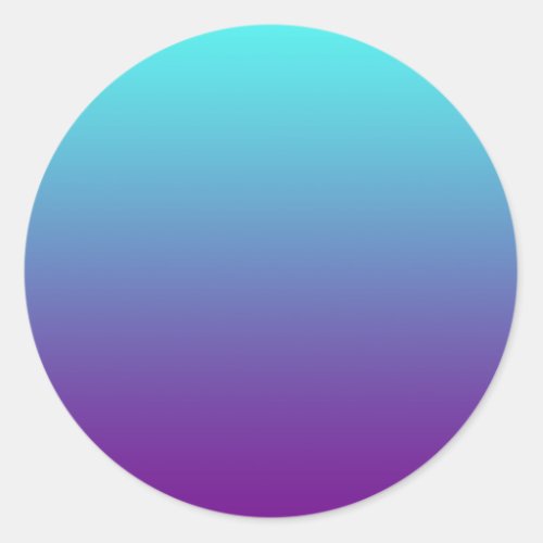 Simple Background Gradient Turquoise Blue Purple Classic Round Sticker