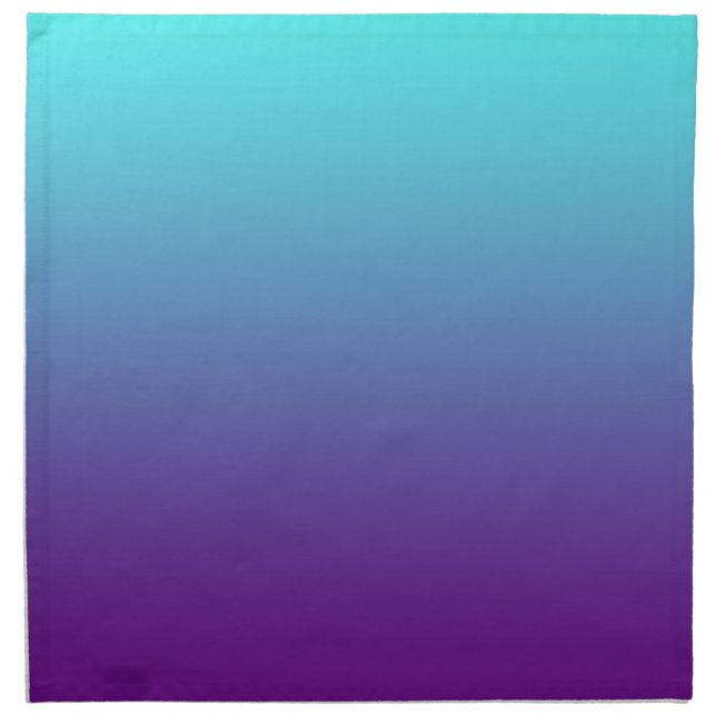 Simple Background Gradient Turquoise Blue Purple Cloth Napkin (Front)
