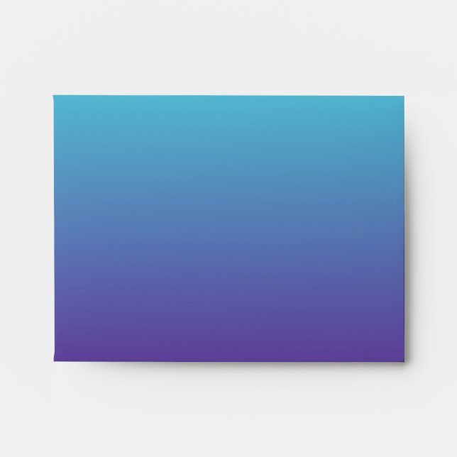 Simple Background Gradient Turquoise Blue Purple Envelope (Front)