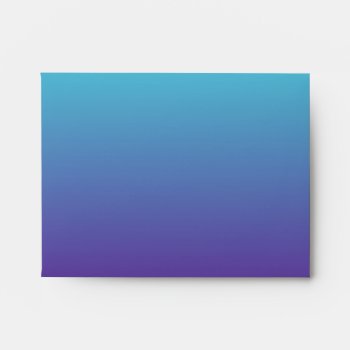 Simple Background Gradient Turquoise Blue Purple Envelope by MHDesignStudio at Zazzle