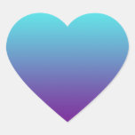 Simple Background Gradient Turquoise Blue Purple Heart Sticker