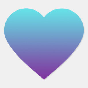 Simple Background Gradient Turquoise Blue Purple Heart Sticker