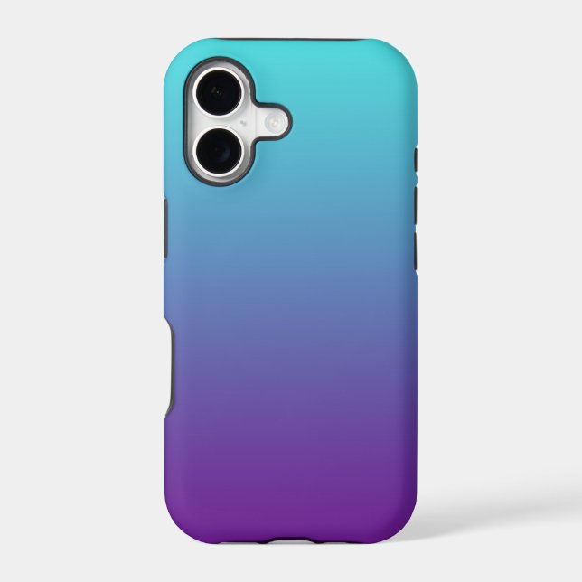Simple Background Gradient Turquoise Blue Purple Iphone Case (Back)