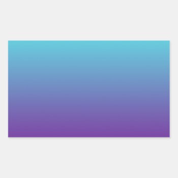 Simple Background Gradient Turquoise Blue Purple Rectangular Sticker by MHDesignStudio at Zazzle