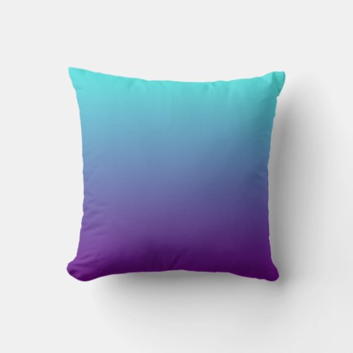 Simple Background Gradient Turquoise Blue Purple Throw Pillow