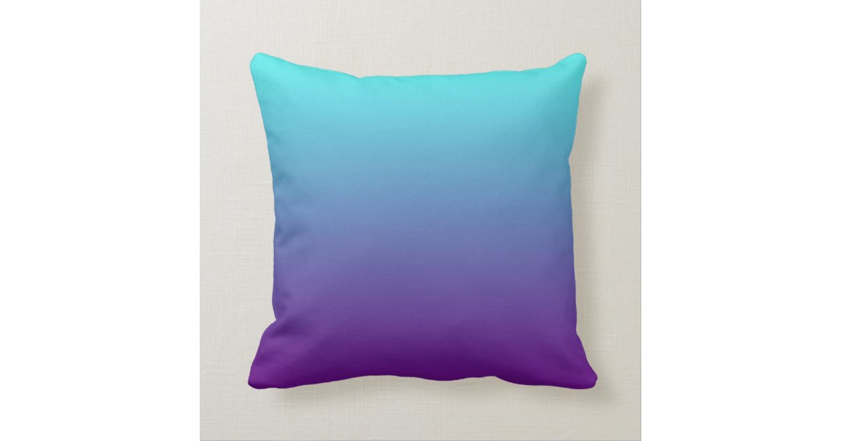 Simple Background Gradient Turquoise Blue Purple Throw Pillow