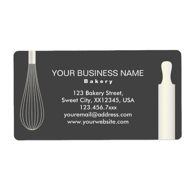 Simple Bakery Pastry Chef Baking Business Label