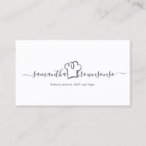 Simple bakery pastry chef cap logo business card