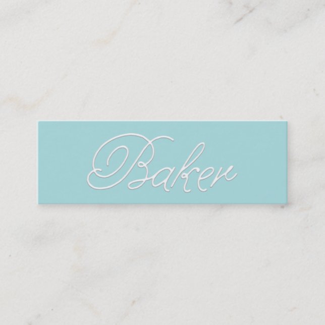 Simple Bakery White Icing Typography Mini Business Card (Front)