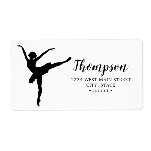 Simple Ballerina Silhouette Return Label