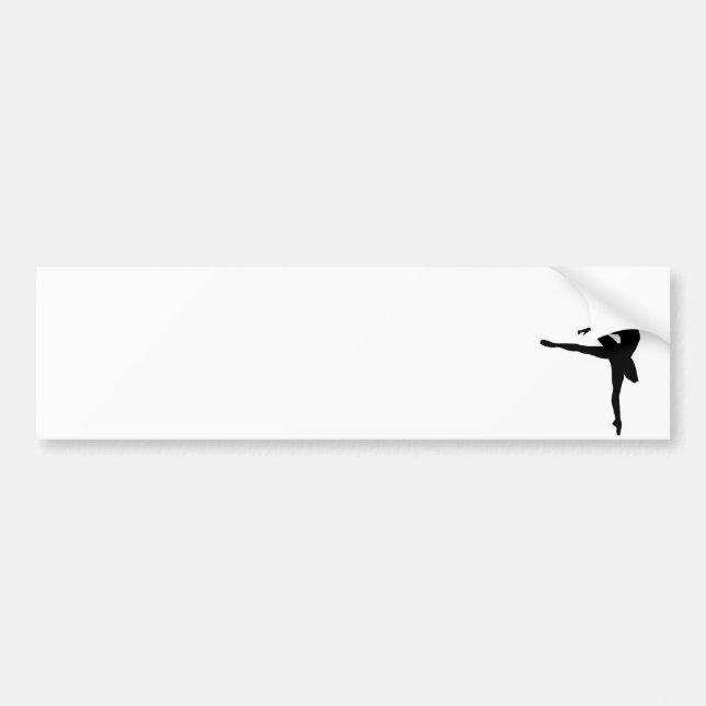 Simple Ballet Black White Ballerina Bumper Sticker (Front)