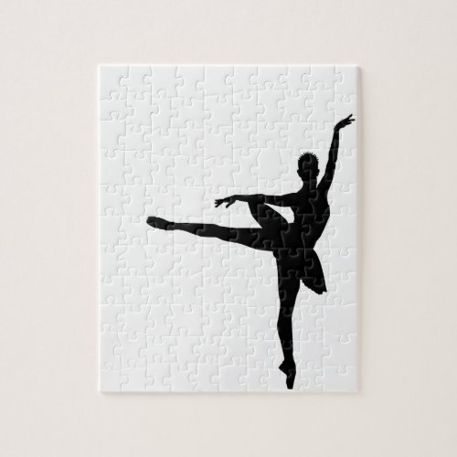 Simple Ballet Black White Ballerina Jigsaw Puzzle