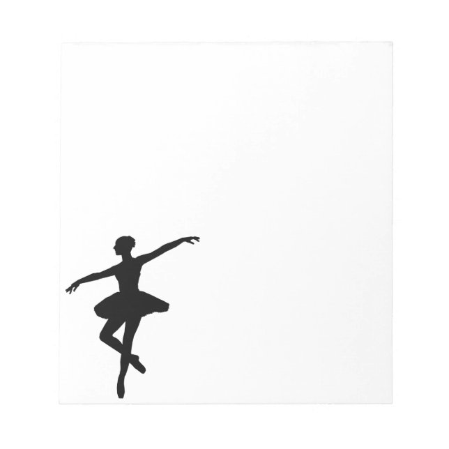 Simple Ballet Black White Ballerina Notepad (Front)