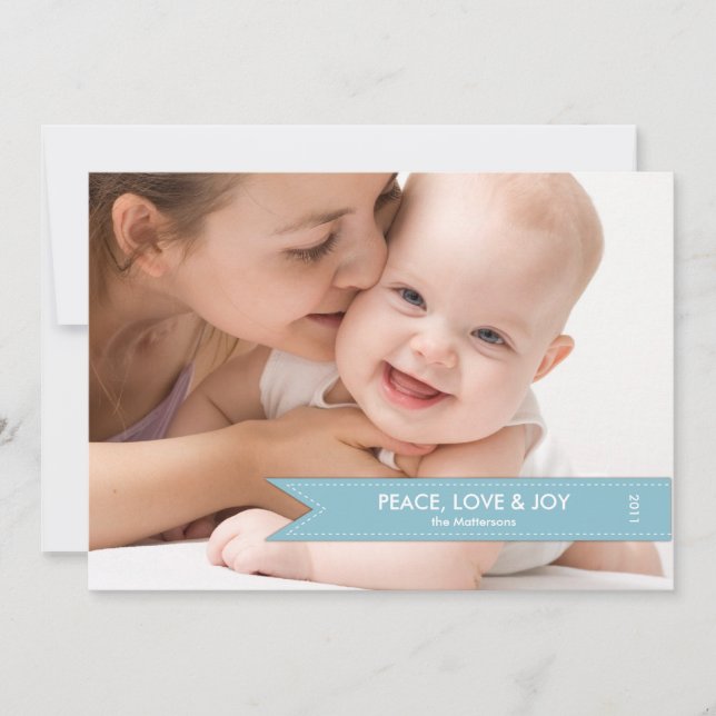 Simple Banner Photo Holiday Card (Front)