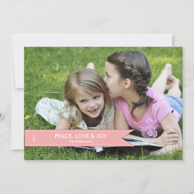 Simple Banner Photo Holiday Card (Front)