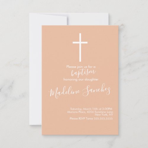 Simple Baptism Cross Baby Dedication Invitation