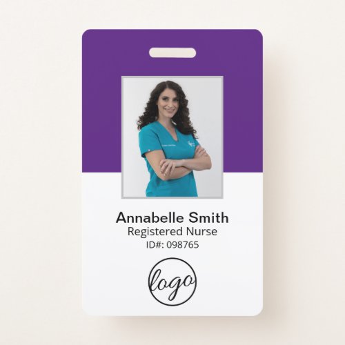 Simple Bar Code Photo Employee Badge