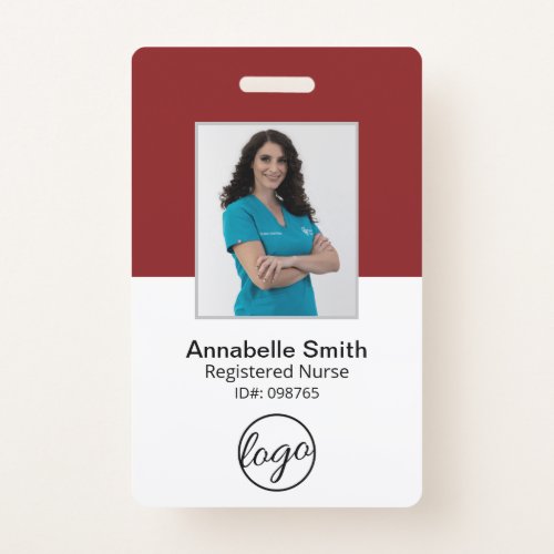 Simple Bar Code Photo Employee Badge