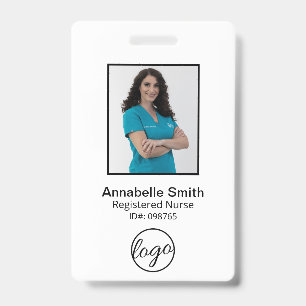 Simple Bar Code Photo Employee Badge