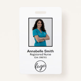 Simple Bar Code Photo Employee Badge