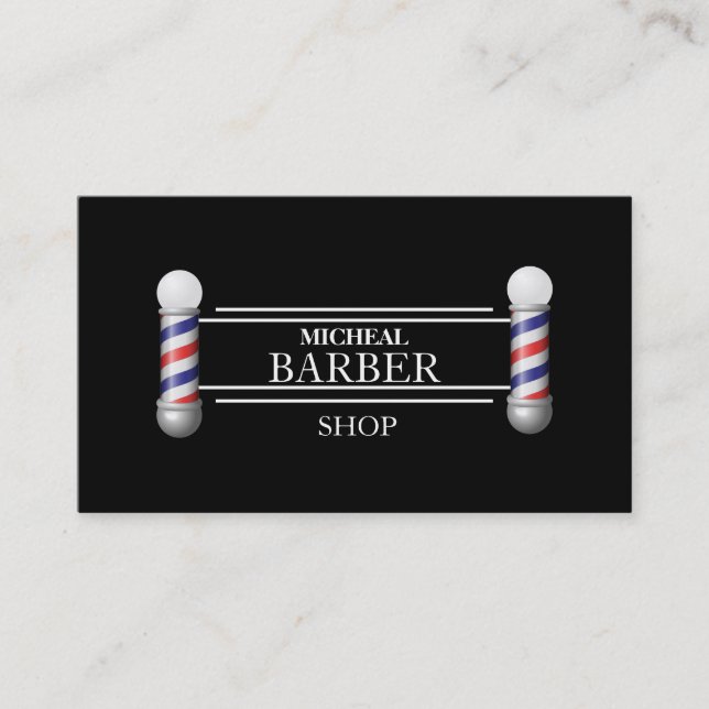 Simple Barber  Business Card (Front)