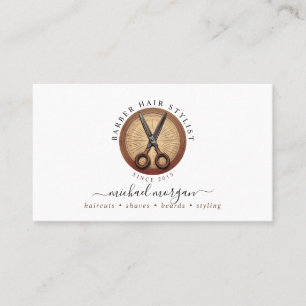Simple Barber Hair Stylist Scissors Business Card